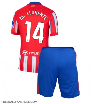 Atletico Madrid Marcos Llorente #14 Replik Heimtrikot Kinder 2024-25 Kurzarm (+ Kurze Hosen)